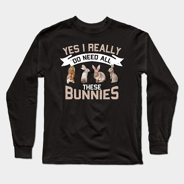 Cute Bunnies Love Long Sleeve T-Shirt by PixelArt